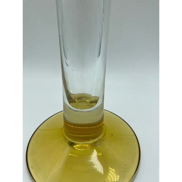 Blenko 9706 Crystal /Topaz Candle holder Bud vase 9.5 inch 1997 Rare - Picture 2 of 5